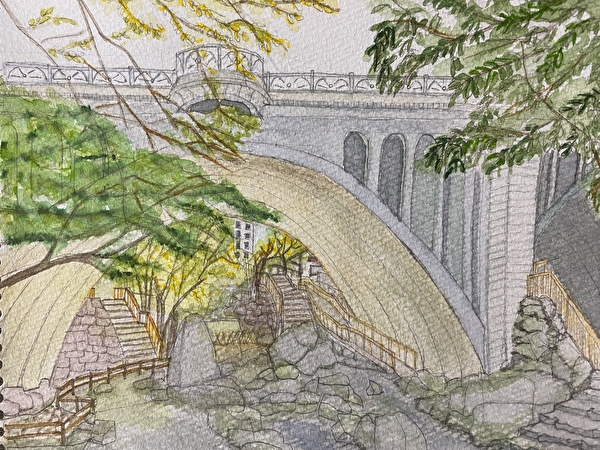 Otonashi Bridge directly above Otonashi Water Park